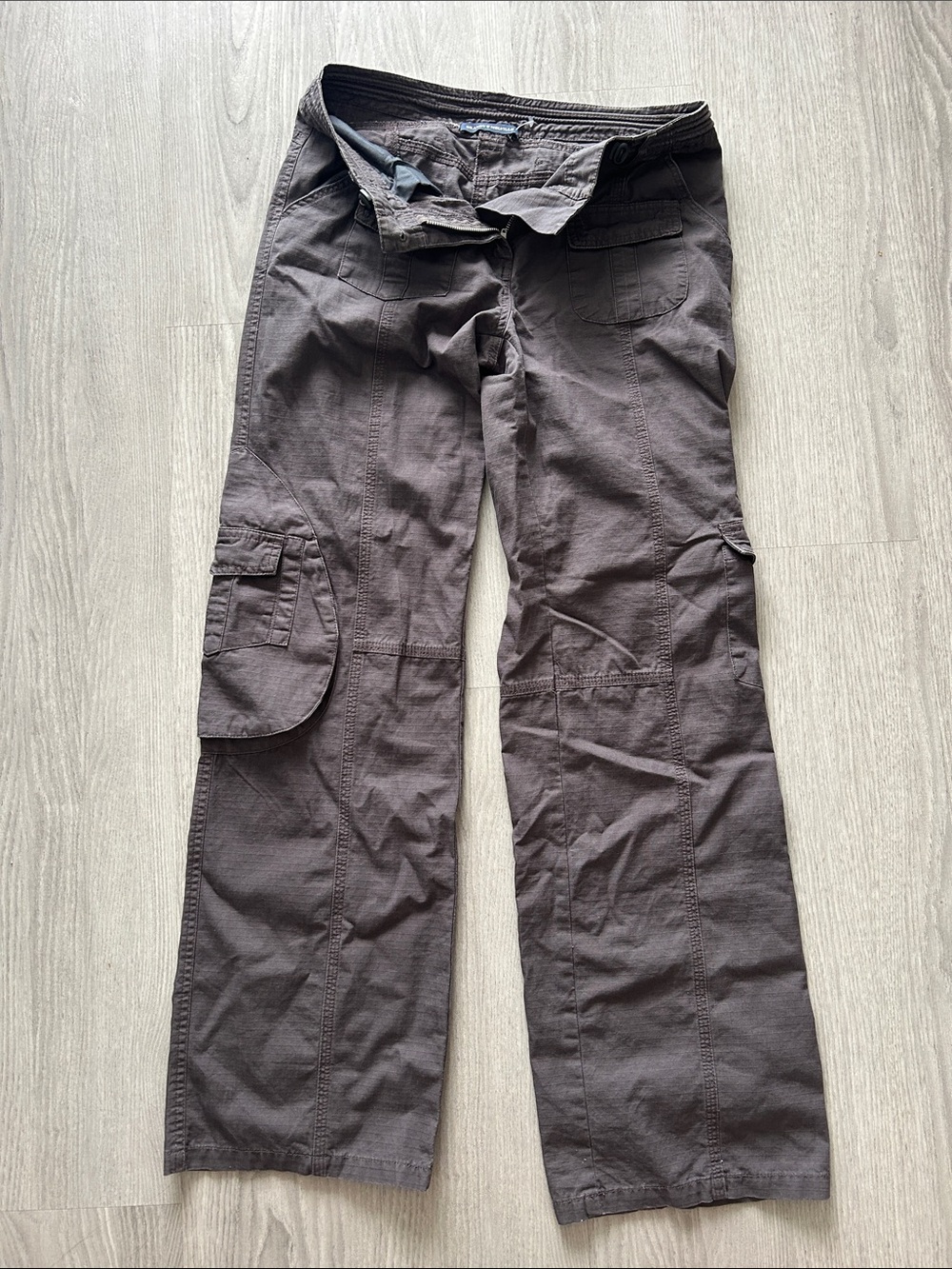 Brandy Melville dark brown ripstop utility pants